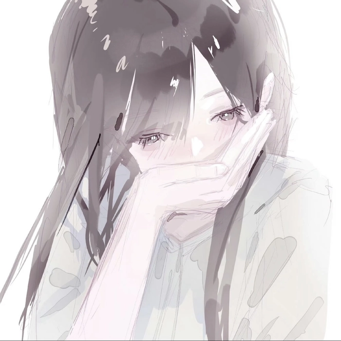 Avatar buồn nữ anime có biểu cảm lạnh đầy tâm trạng