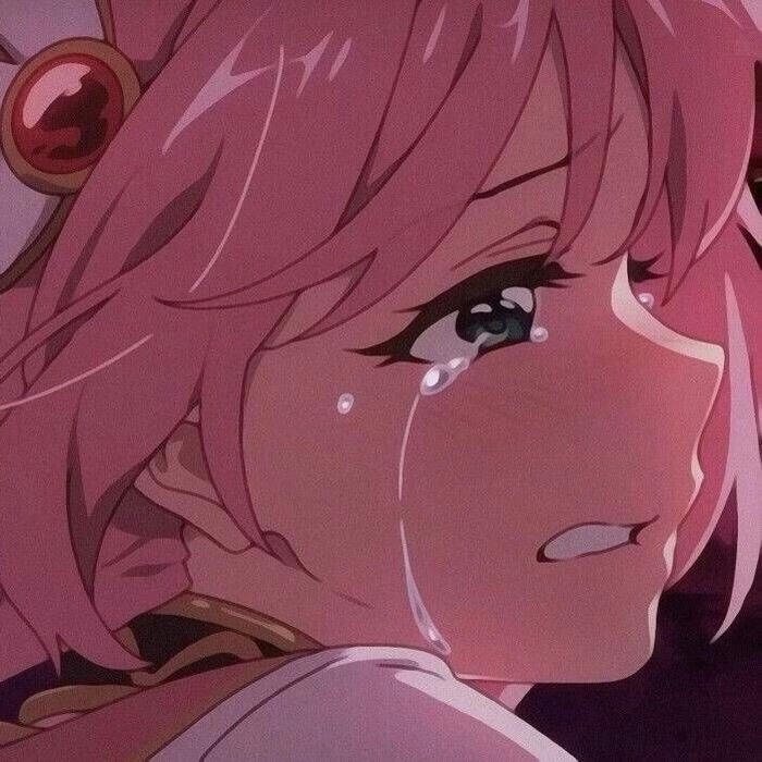 Avatar buồn nữ anime khóc nức nở nước mắt rơi