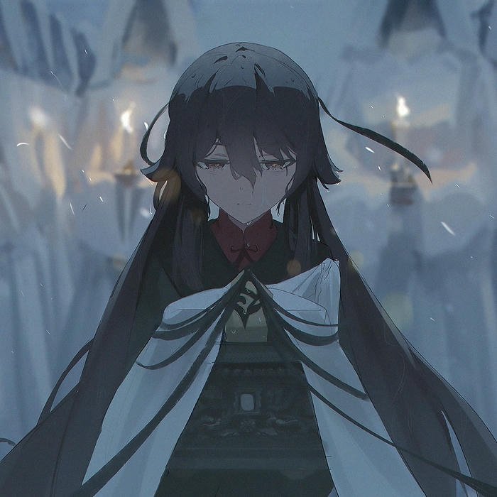 Avatar buồn nữ anime mặc đồ đen phong cách gothic