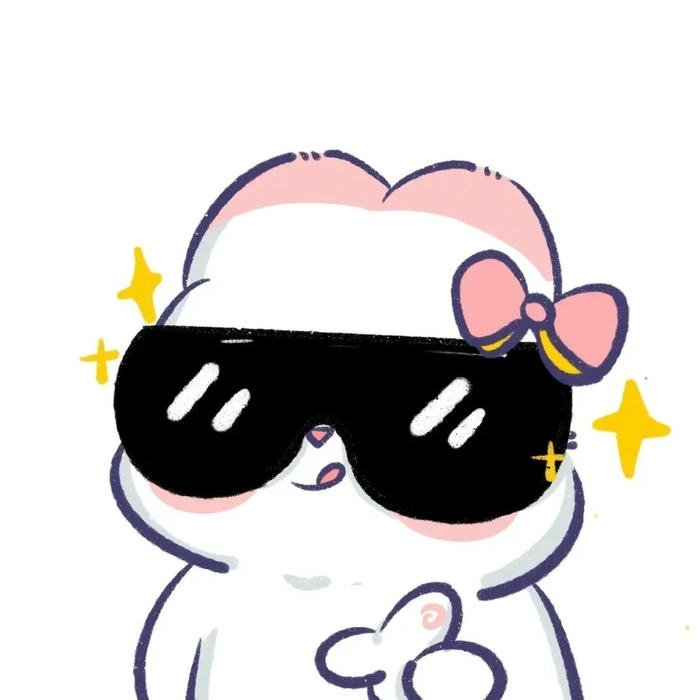 Avatar cặp hoạt hình 14 thỏ trắng đeo kính đen cực chất