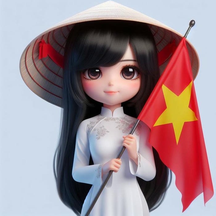 Avatar cờ đỏ sao vàng cô gái áo dài trắng