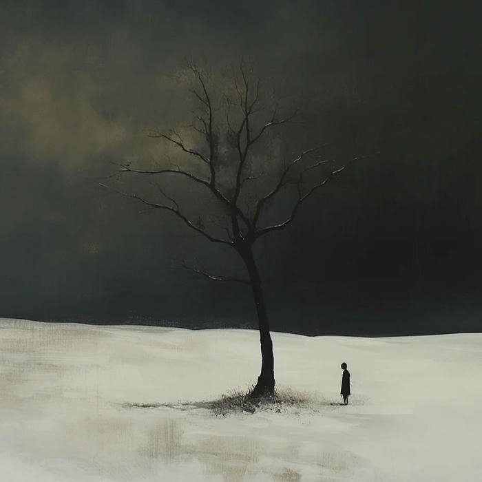 Avatar cô đơn cây đứng lẻ loi giữa trời tuyết trắng