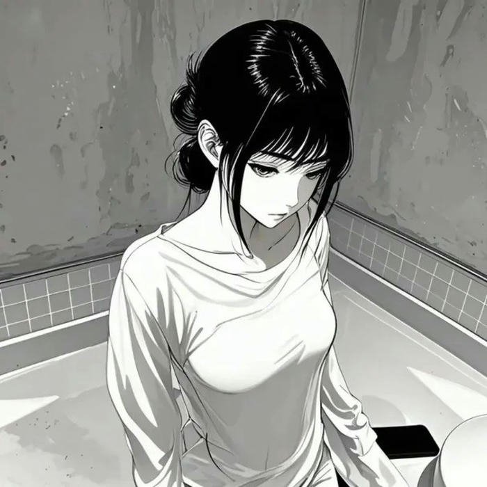 Avatar cô đơn nữ ngồi bàn học một mình buồn