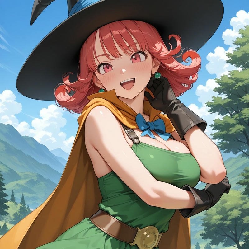 Avatar cute nữ phù thủy tóc cam đội mũ đen