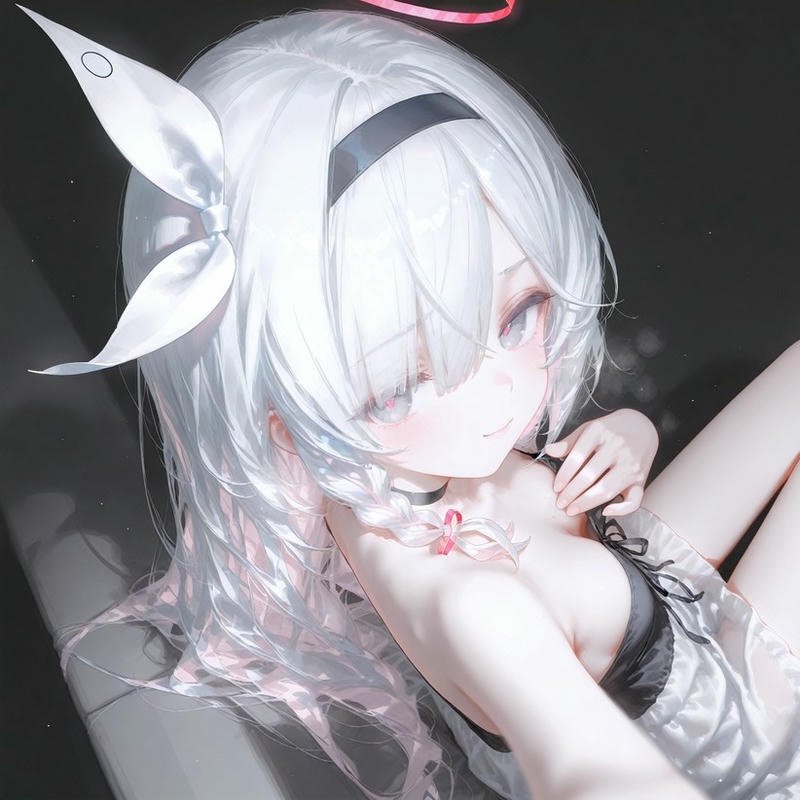 Avatar cute nữ tóc trắng tai mèo dễ thương quyến rũ