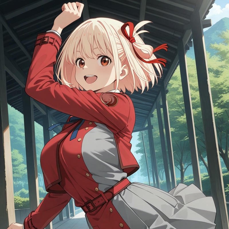 Avatar cute nữ tóc vàng ngắn áo đỏ năng động