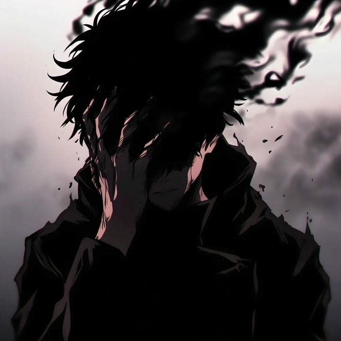 Avatar đen buồn chàng trai che mặt khói đen bí ẩn