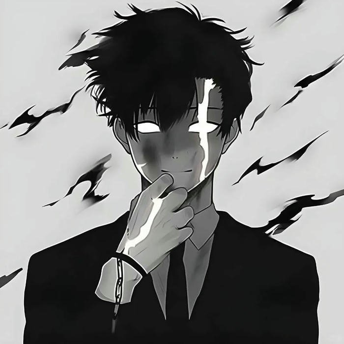 Avatar đen buồn nam mắt phát sáng bí ẩn ngầu