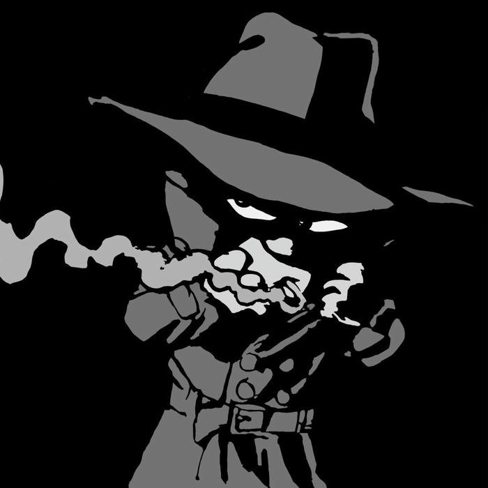 Avatar đen ngầu thám tử hoạt hình cầm súng cực chất