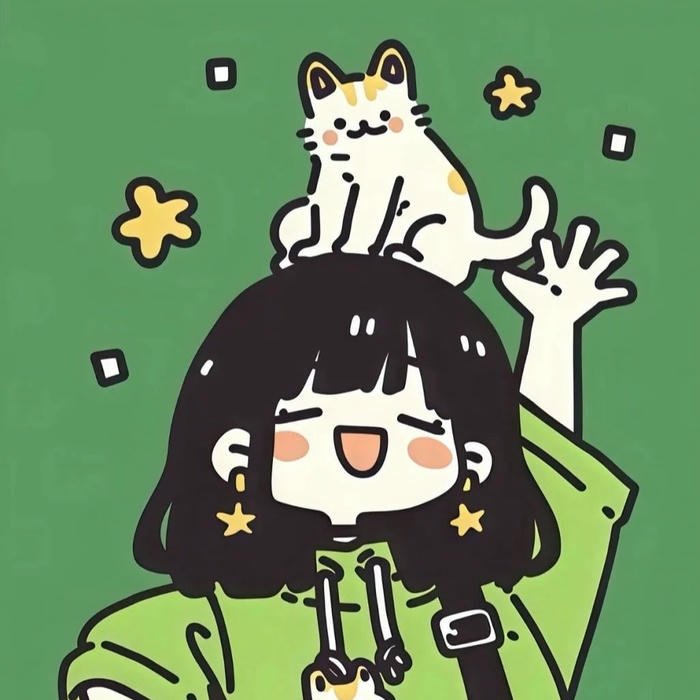 Avatar discord anime cô gái tóc đen mèo trên đầu