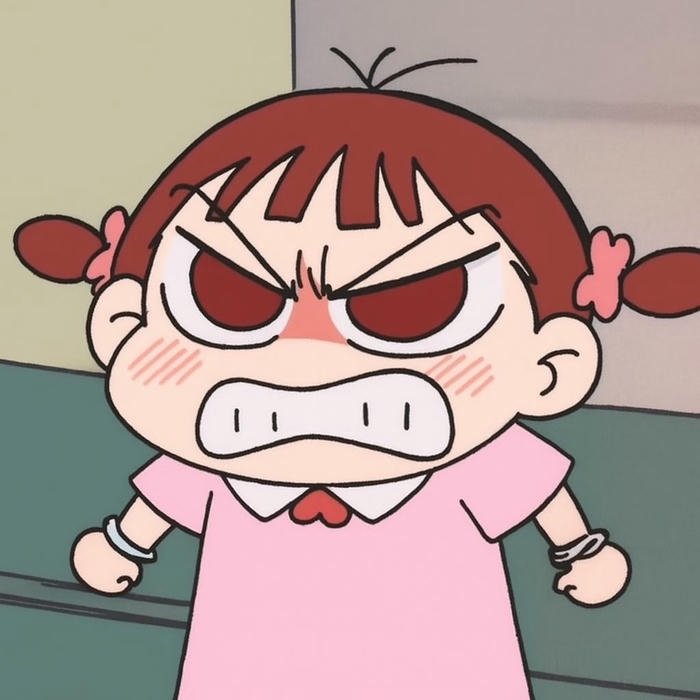 Avatar discord cute cô bé buộc tóc hai bên tức giận