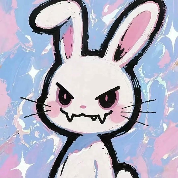 Avatar discord ngầu thỏ trắng mặt quạo cực chiến