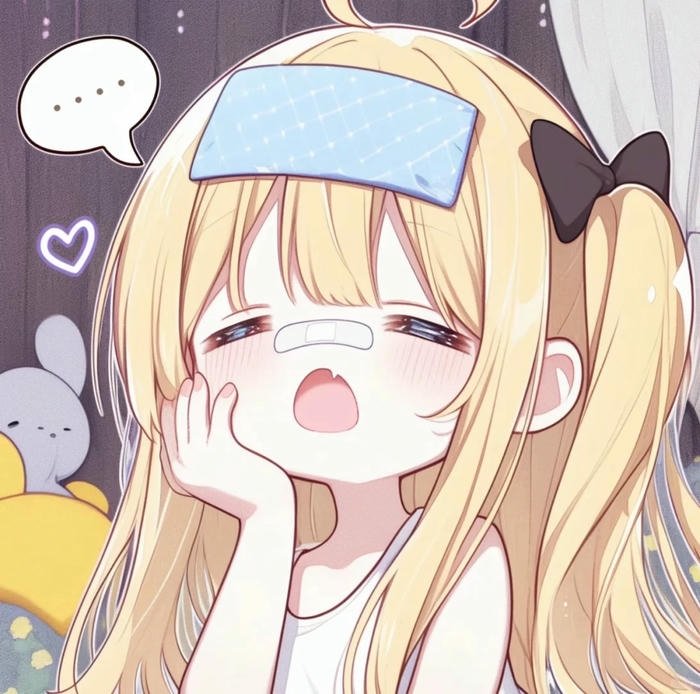 Avatar đôi cute chibi 01 bé gái tóc vàng ngủ say sưa