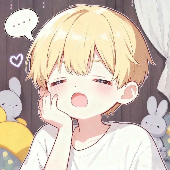 Avatar đôi cute chibi 01 bé trai tóc vàng ngủ ngon lành