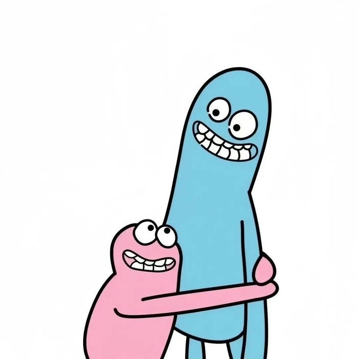 Avatar đôi cute chibi 07 khủng long xanh ôm bạn màu hồng