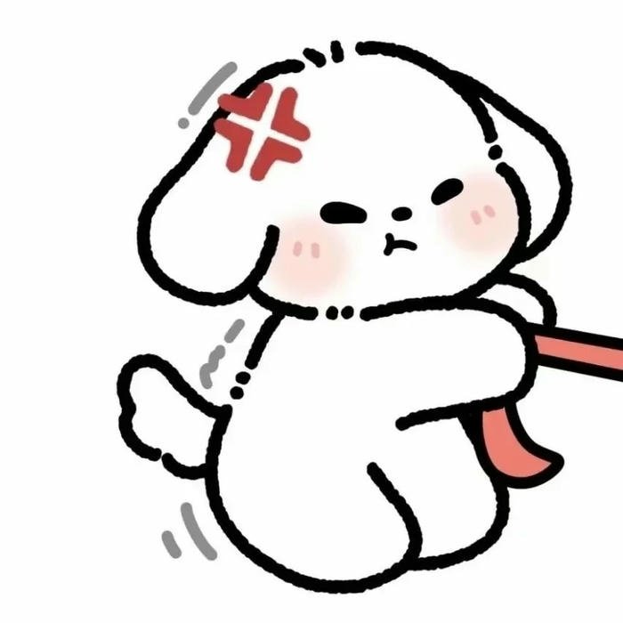 Avatar đôi cute chibi 10 chó trắng kéo dây tinh nghịch