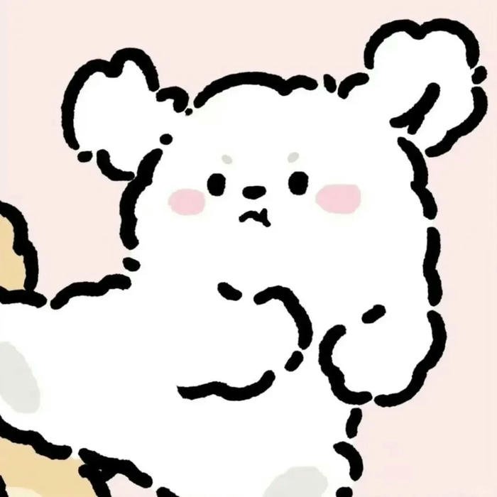 Avatar đôi cute chibi 11 chó trắng gãi đầu ngơ ngác