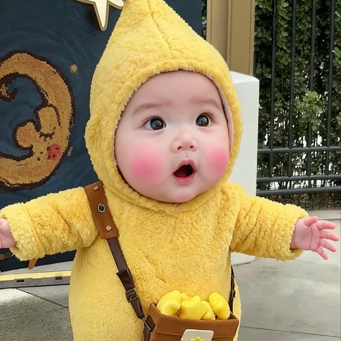Avatar em bé cute bé mặc bộ đồ vịt vàng xinh