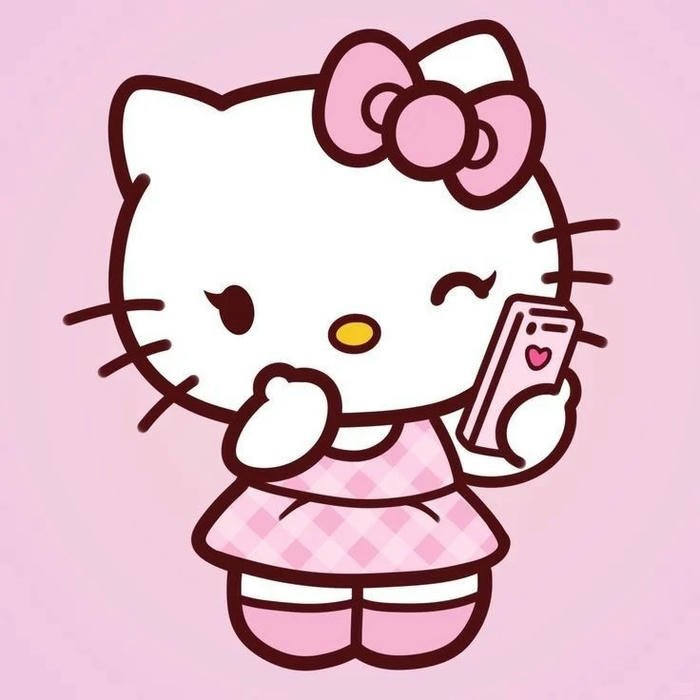 Avatar hello kitty cute cầm điện thoại tự sướng điệu đà