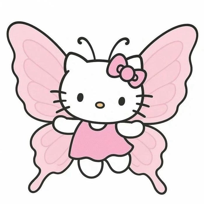 Avatar hello kitty cute có đôi cánh bướm hồng xinh xắn