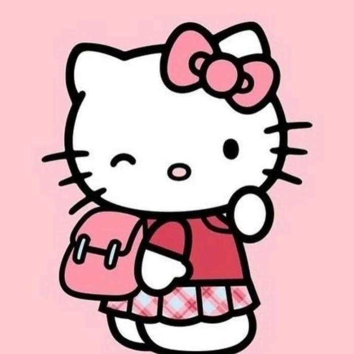 Avatar hello kitty cute đeo ba lô đi học vẫy tay
