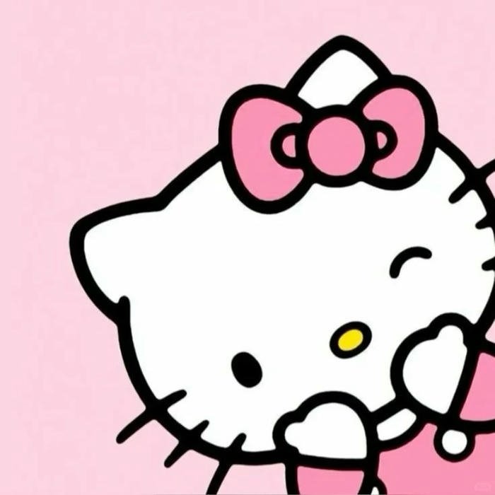 Avatar hello kitty cute ló đầu ra từ góc màu hồng