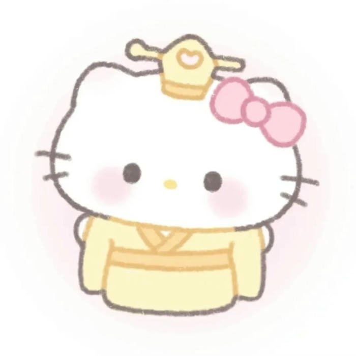 Avatar hello kitty cute mặc kimono vàng truyền thống dịu dàng