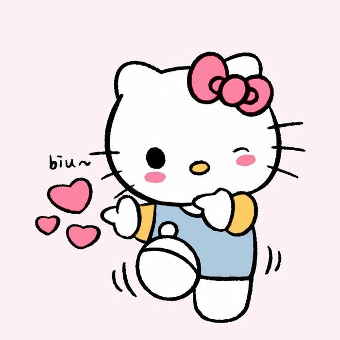 Avatar hello kitty cute nhảy múa vui vẻ bên trái tim