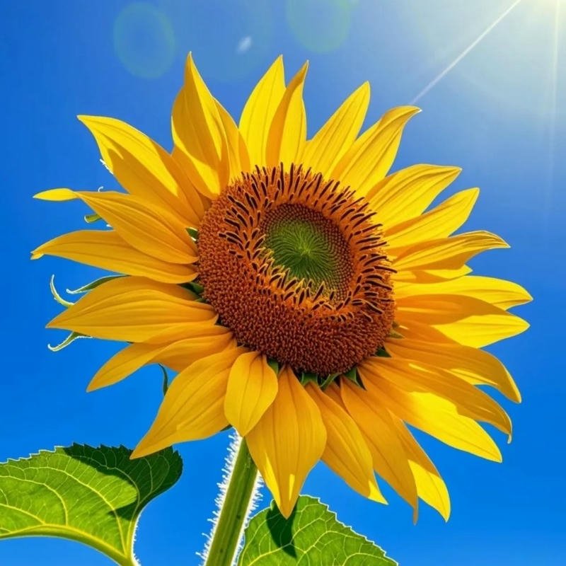 Avatar hoa hướng dương bông hoa đơn độc nền trời xanh