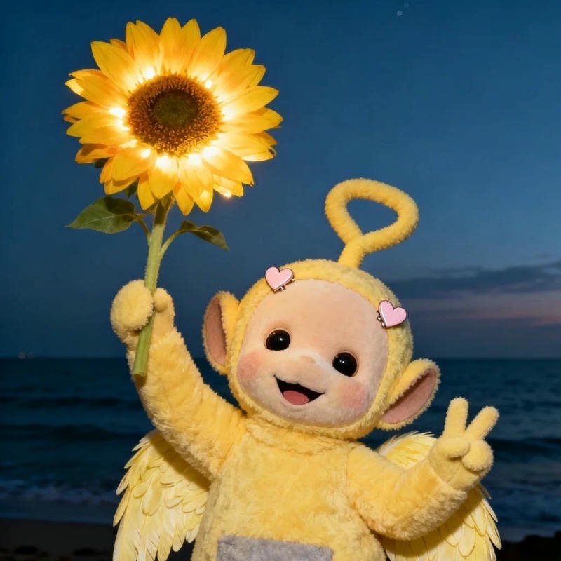 Avatar hoa hướng dương hình Teletubbies vàng rực rỡ hài hước