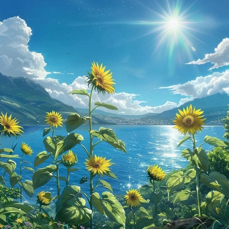 Avatar hoa hướng dương vươn cao dưới ánh nắng mặt trời