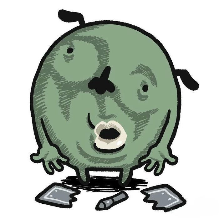 Avatar meme sinh vật xanh tròn quay mặt ngáo ngơ lạ