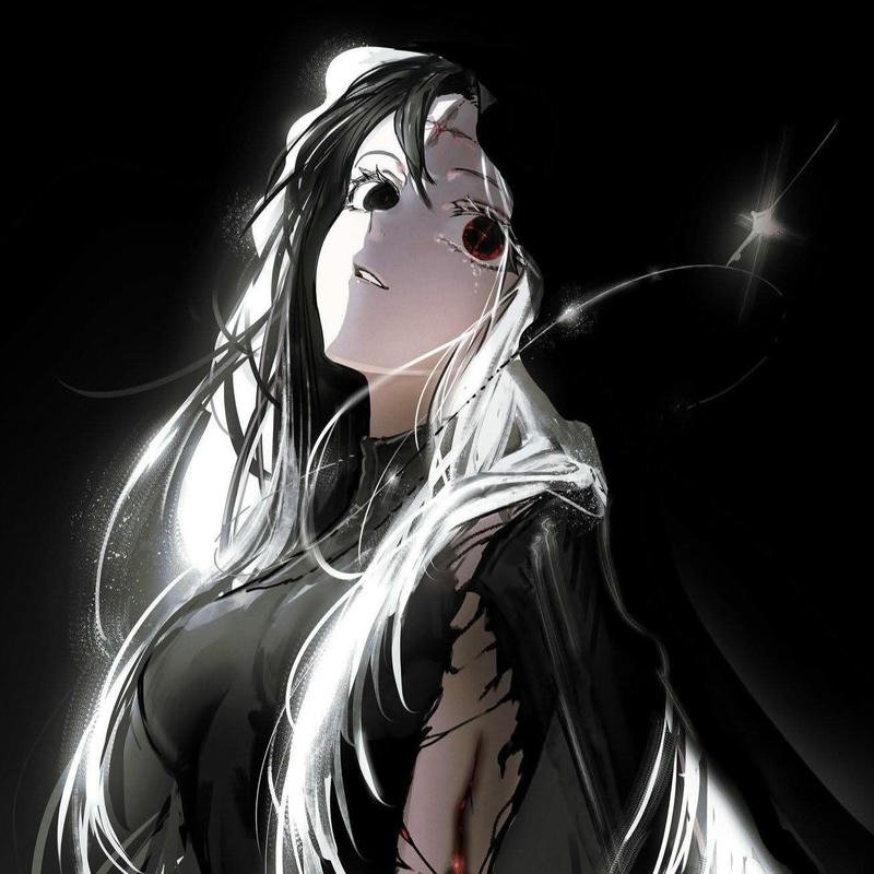 Avatar nữ ngầu tóc dài che mặt bí ẩn đen trắng