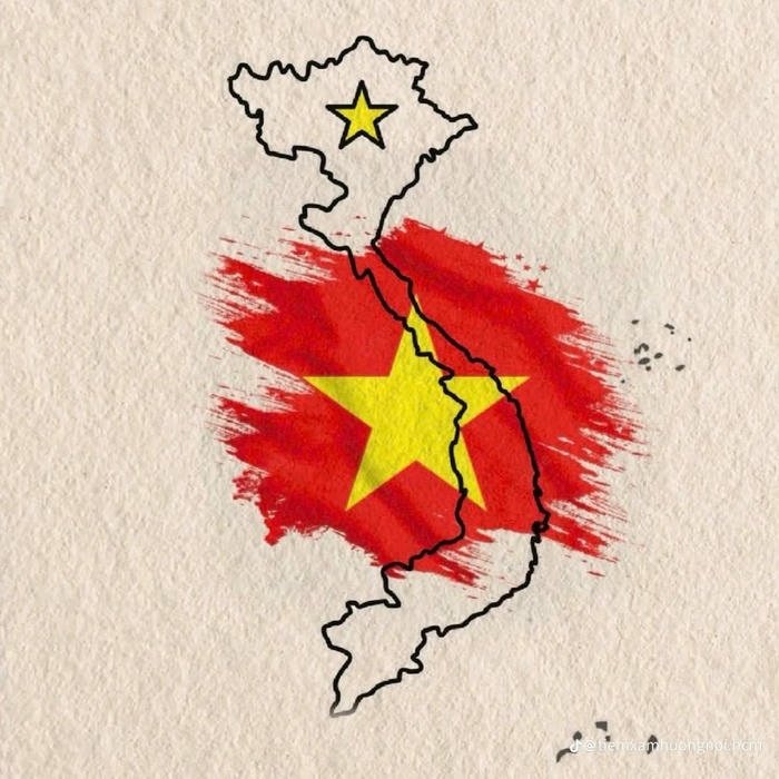 Avatar quốc kỳ hình nền cờ Việt Nam bản đồ có chữ