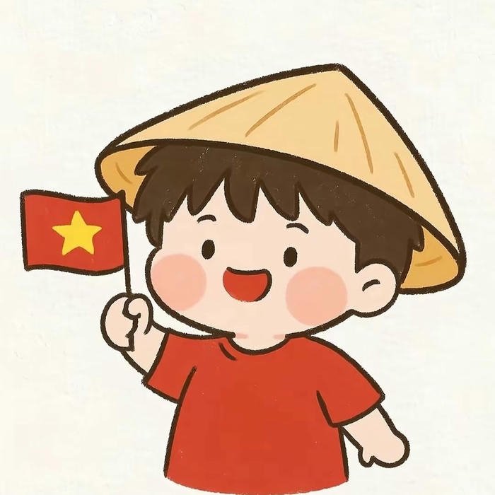 Avatar quốc kỳ hình nền cờ Việt Nam bé trai áo sao vàng