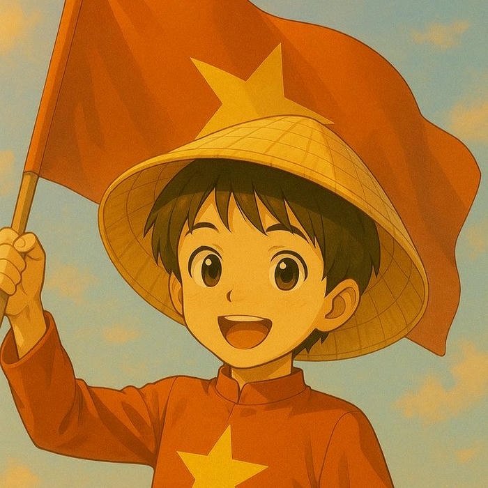 Avatar quốc kỳ hình nền cờ Việt Nam bé trai cầm cờ lớn