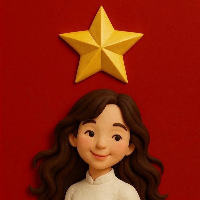 Avatar quốc kỳ hình nền cờ Việt Nam cô gái áo đỏ sao vàng