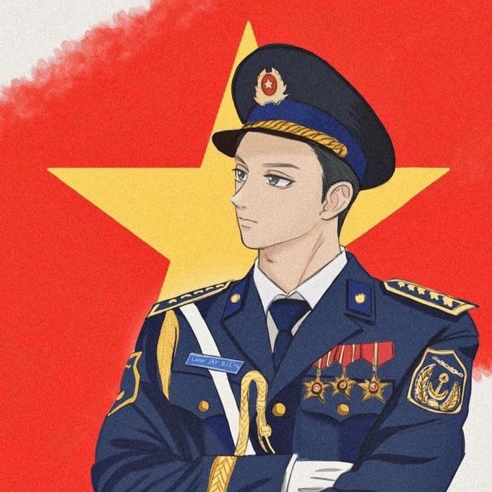 Avatar quốc kỳ hình nền cờ Việt Nam người lính mặc quân phục