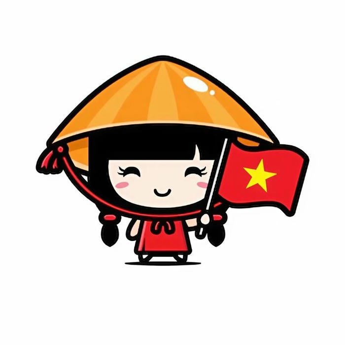 Avatar quốc kỳ hình nền cờ Việt Nam nhân vật hoạt hình nón lá