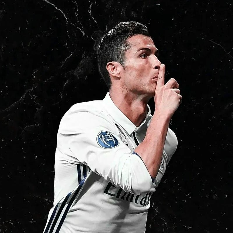 Avatar ronaldo đưa ngón tay lên miệng ra dấu im lặng