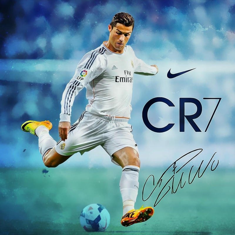 Avatar ronaldo sút bóng mạnh mẽ kèm chữ ký CR7