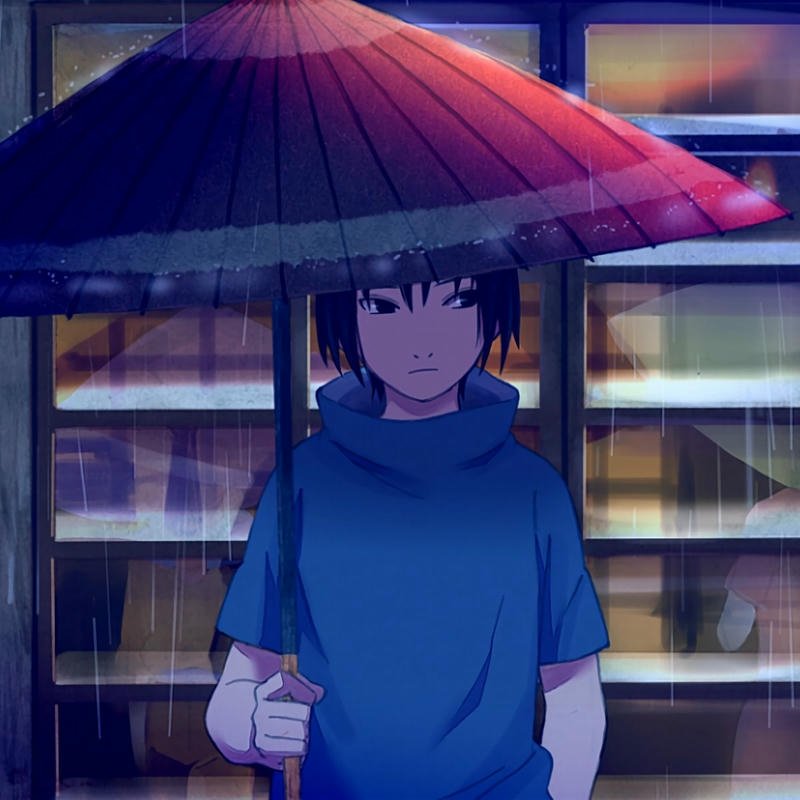 Avatar sasuke che ô tím dưới mưa tâm trạng
