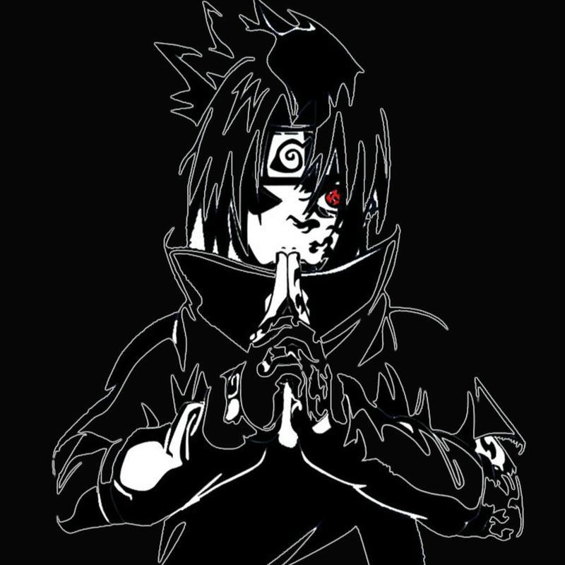 Avatar sasuke đen trắng mắt rinnegan sắc lạnh