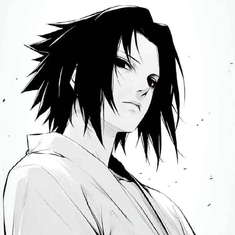 Avatar sasuke đen trắng nét vẽ chì lạnh lùng