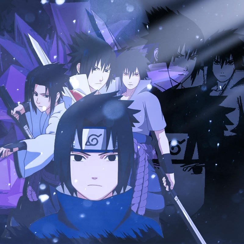 Avatar sasuke hồi nhỏ và lớn lồng ghép tím