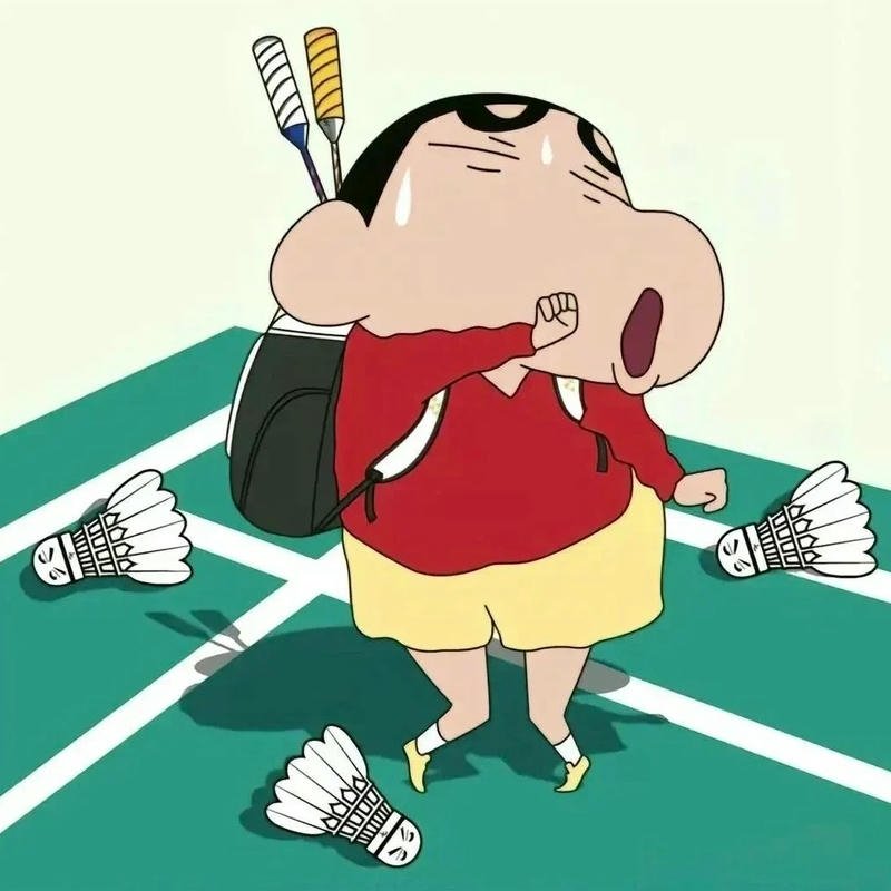 Avatar shin cậu bé bút chì chơi cầu lông đầy năng động