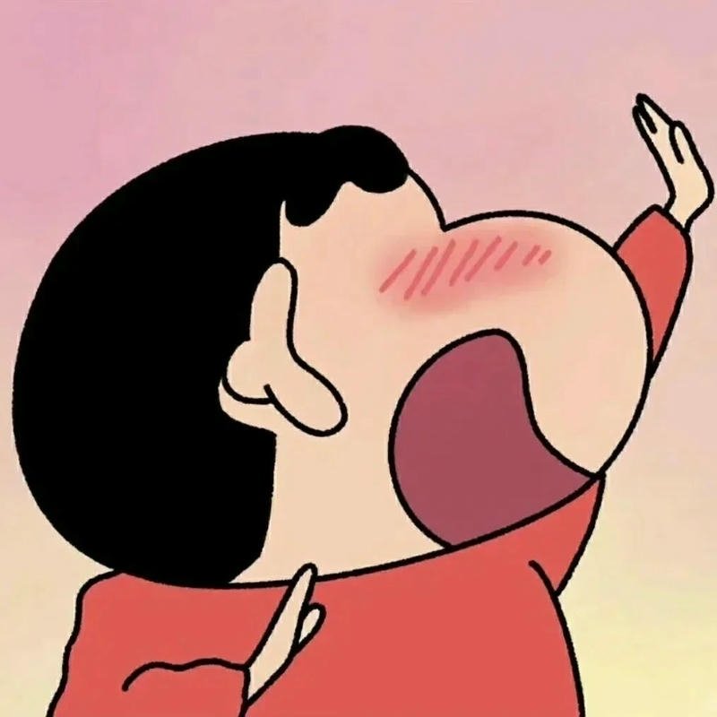 Avatar shin cậu bé bút chì đỏ mặt ngại ngùng dễ thương