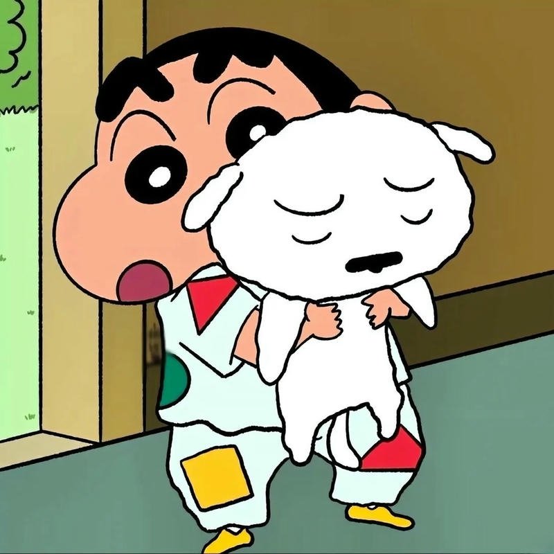 Avatar shin cậu bé bút chì ôm chó bạch tuyết đáng yêu