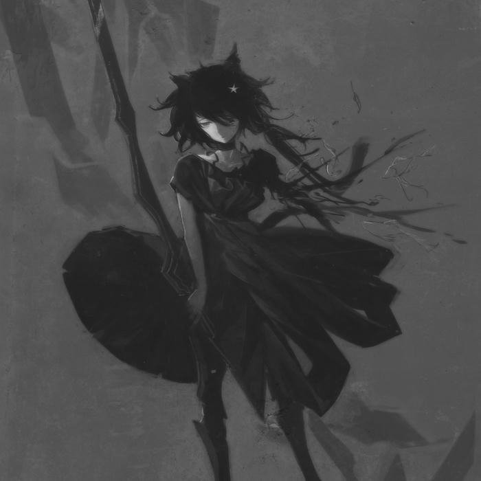 Avatar tâm trạng chiến binh cầm vũ khí trong sương