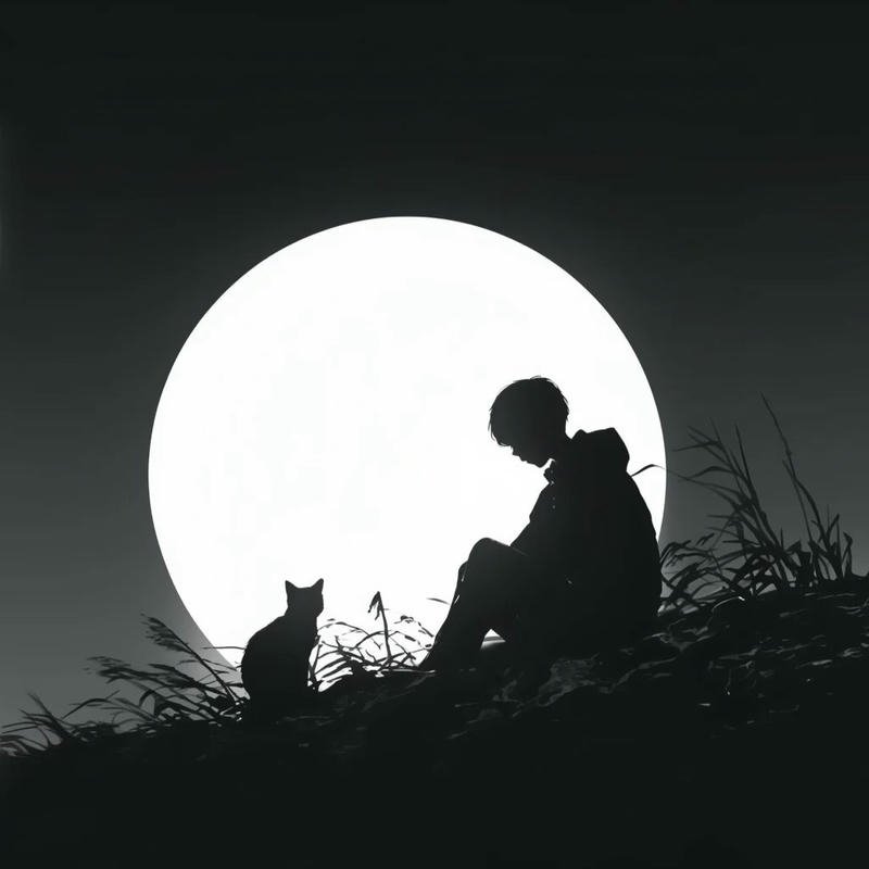 Avatar tiktok đẹp bóng người ngồi trên mặt trăng